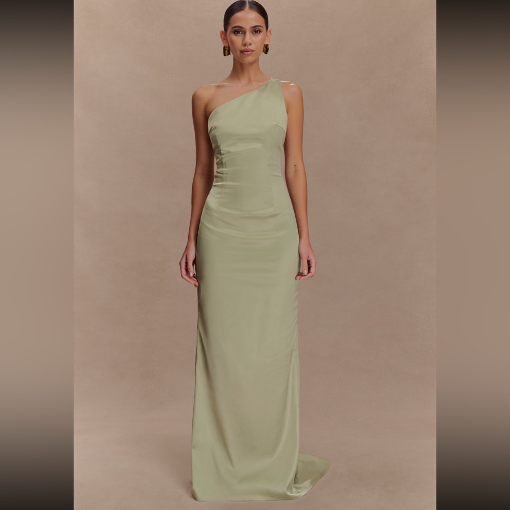 MESHKI Harper One-Shoulder Gown - Sage